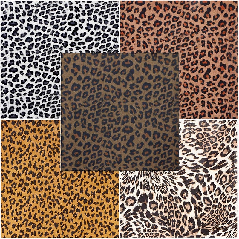 ACBOWE 5pcs/Set Leopard Patterned Heat Transfer Vinyl, Stretchable 12" x 10" Cheetah Print HTV Vinyl Sheets for T-Shirt Decoration and DIY Craft Material - Image 3